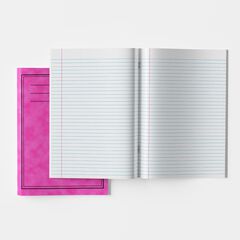 A4 Exercise Book 8mm Ruled Margin Pink 80pg 50pk Pink hi-res
